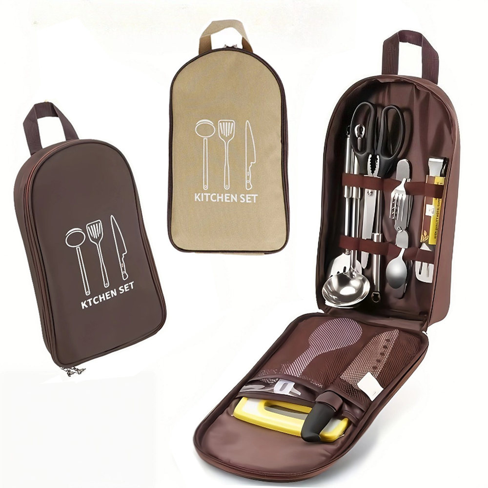 Camping Cooking Utensils Storage - Borsa da cucina portatile per esterni,